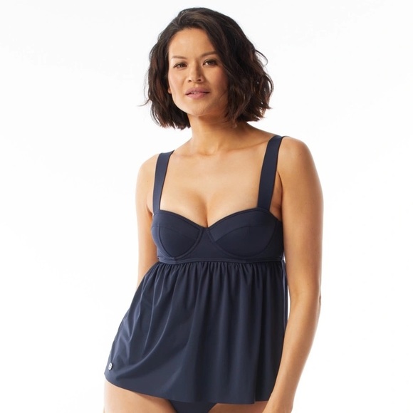NEW $118 Michael Michael Kors Underwire Baby Doll Tankini Swim Top Size Small - Picture 9 of 9